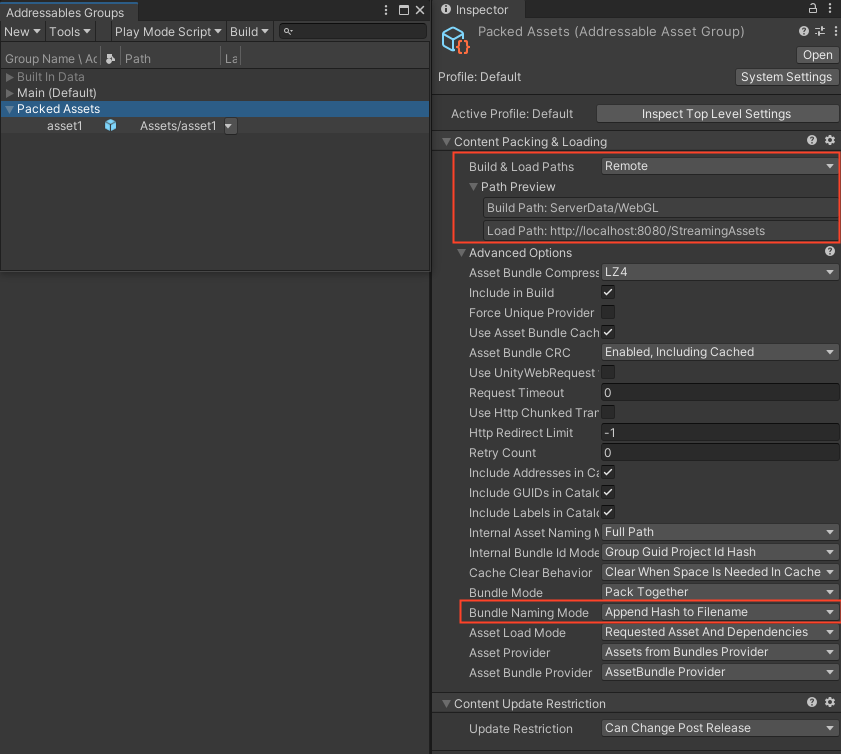 Addressables Groups